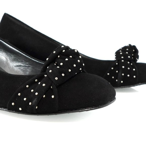 Stuart Weitzman Black Flats with Silver Accents - Picture 6 of 10